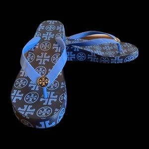 Tory Burch Navy Blue Logo flip-flop